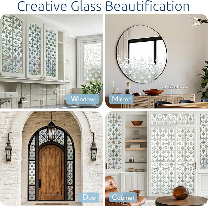 rabbitgoo Privacy Window Film Frosted Glass, 17.5" x 78.7" | Sun Blocking Non - Image 6