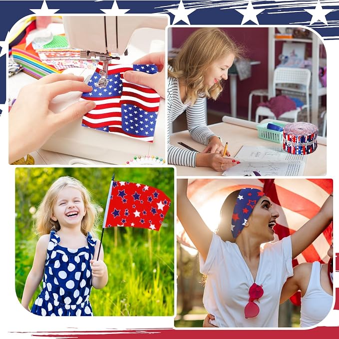 Hosuly 40 Pcs Red White Blue Stars Jelly Fabric - Image 6