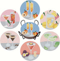 6 Pcs Cocktail Diamond Painting Coasters Kits by Bulerrylulu