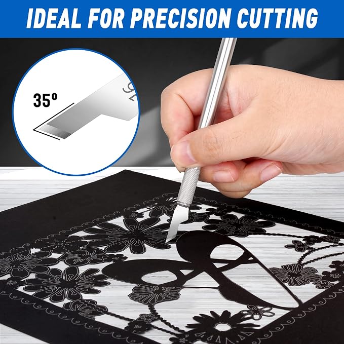 DIYSELF 100 Pack Exacto Knife Blades #16, Hobby Knife Blade Refills - Image 2