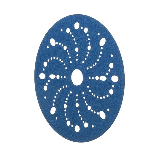 3M Hookit Blue Abrasive Discs 36172, Multi-Hole, 6 in, 80+ Grade, Pack of 50, Virtually Dust-Free, for Auto Sanding, Body Repair, Featheredging, Primer Sanding, Paint Preparation, E-Coat Sanding