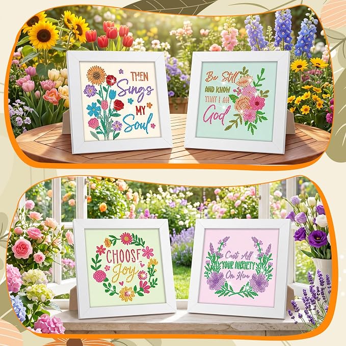 Trandraft 13 Pcs Religious Flower Diamond Art Kits - Image 4