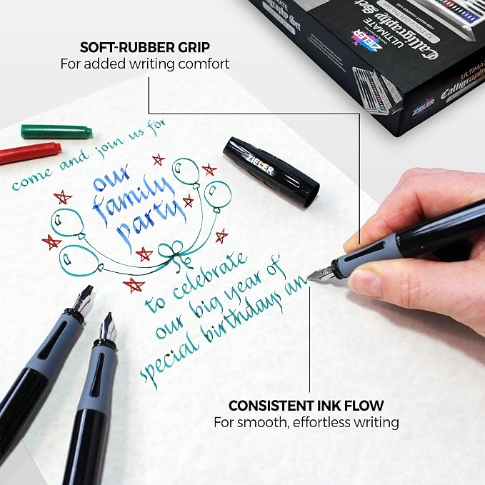 Zieler Ultimate Calligraphy Pen Gift Set, in a Tin Gift Box - Image 5