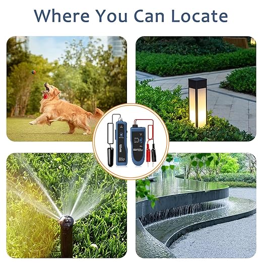 NOYAFA NF-816L Rechargeable Underground Cable Locator, Electrical Wire Tracer, Underground Wire Locator for Pet Fence Buried Sprinkler Valve, Locating Irrigation Tone Generator Kit Probe