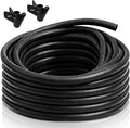 50FT 1/4 inch Split Wire Loom Tubing Kit with 2 Clamps - Flexible Abrasion Resistant Conduit for Automotive, Mechanical Cable Protection