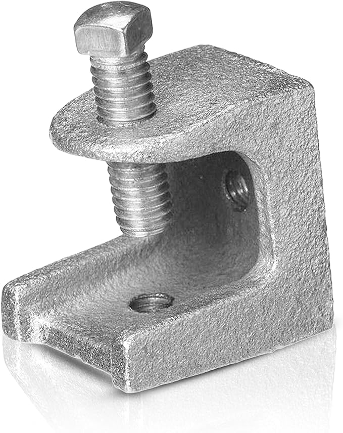 OhLectric Beam C Clamp - Malleable Iron - Zinc Plated Beam Clamp - Features 7/8" Jaw Opening - 1/2”-13 Set Screw Size And 300 lbs Max Load - Safety Beam Clamp - Supports 3/8”-16 Rods - OL-47761
