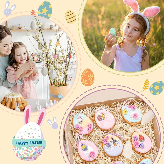 SANNIX 110Pcs 55 Pairs Easter Charms Gold Enamel Charm - Image 7