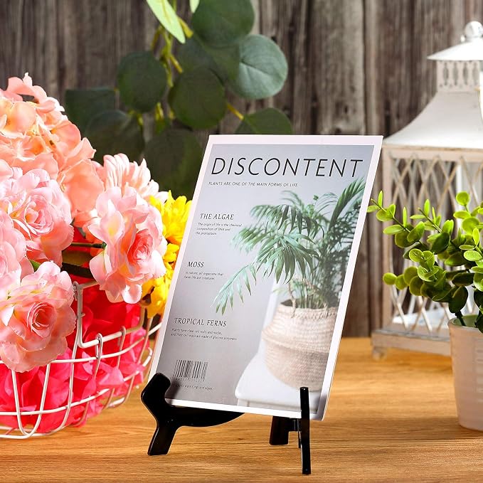 HESTYA 6 Pack 7 Inch Black Acrylic Easel Stand, Display Stand, Plate Holder - Image 4