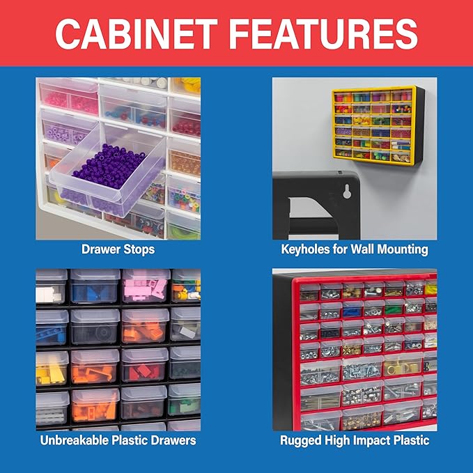 Akro-Mils 64-Drawer Plastic Drawer Storage Cabinet - Image 6