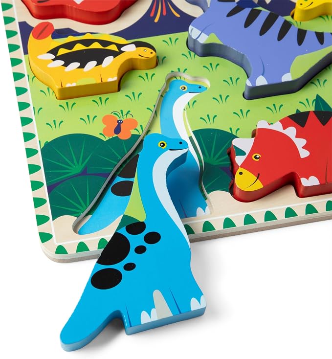 Melissa & Doug Dinosaur Wooden Chunky Puzzle - Image 4