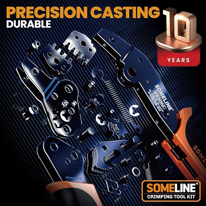 SOMELINE Crimp Tool Connector Kit, JST-XH 2.5mm/Du Pont 2.54mm Connector Set, 21 Types of Connectors, 30-20 AWG Ratcheting Crimper for JST Series,KF2510,Molex,AMP EI Series