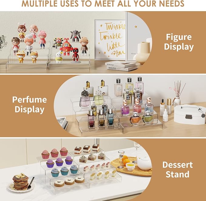 Anglelife 10 Pieces 2 Set Large Display Risers, Acrylic Cake Shelves - Image 5