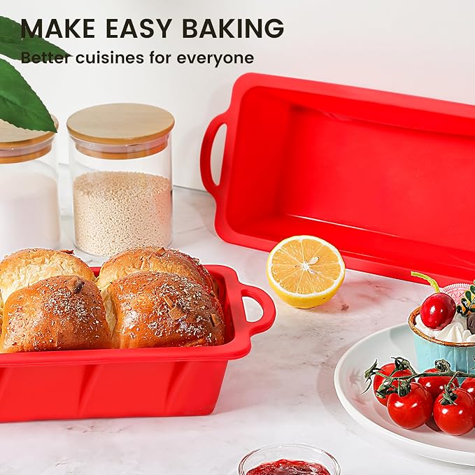 Vinino 2 Pack XLarge Nonstick Silicone Loaf Pans 12.5x5.5'' - Image 7
