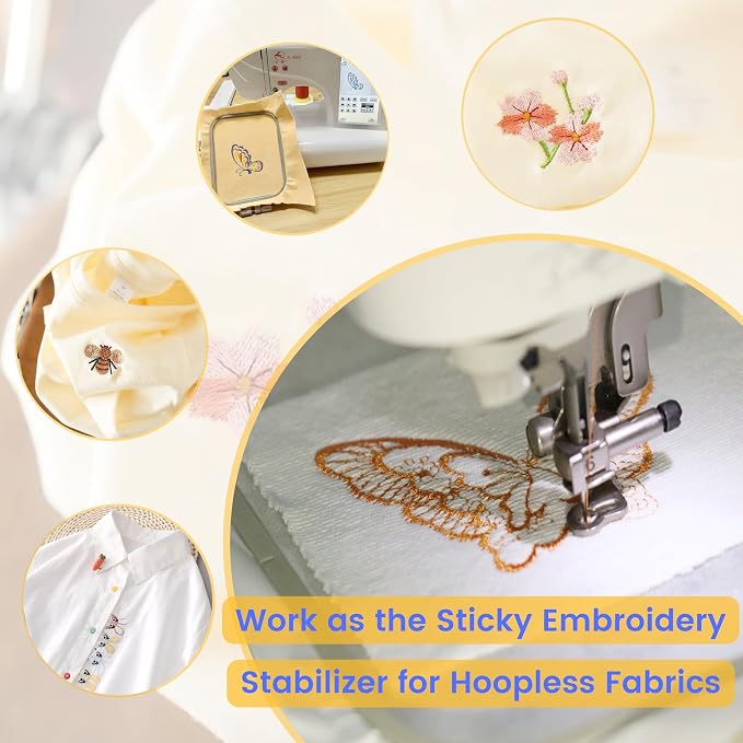 New brothread 12PCS 8.5"x11" Sticky Water Soluble Embroidery Stabilizer - Image 6