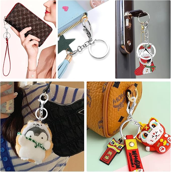 Gkeygo 10 Pack a Set Metal Lobster Claw Clasps and Key Rings, Key Chain - Image 6