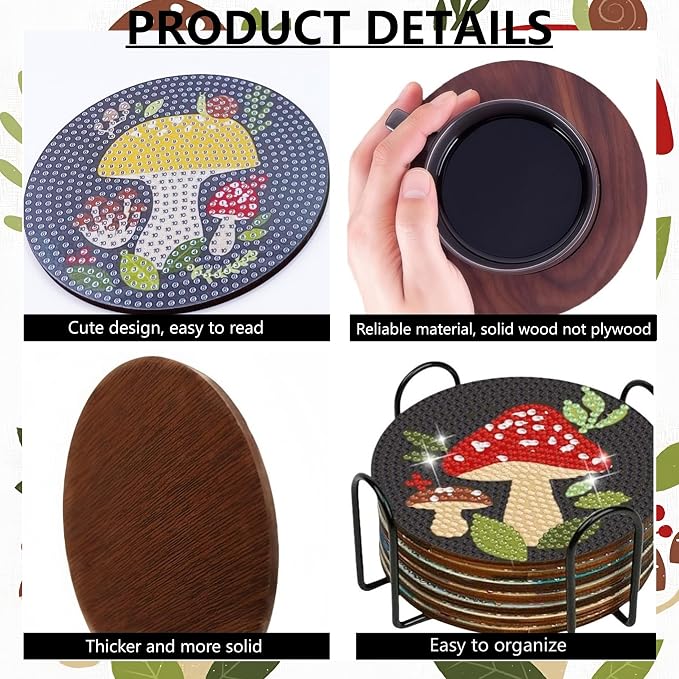 Bulerrylulu 6 Pcs Diamond Painting Coasters Kits - Image 3