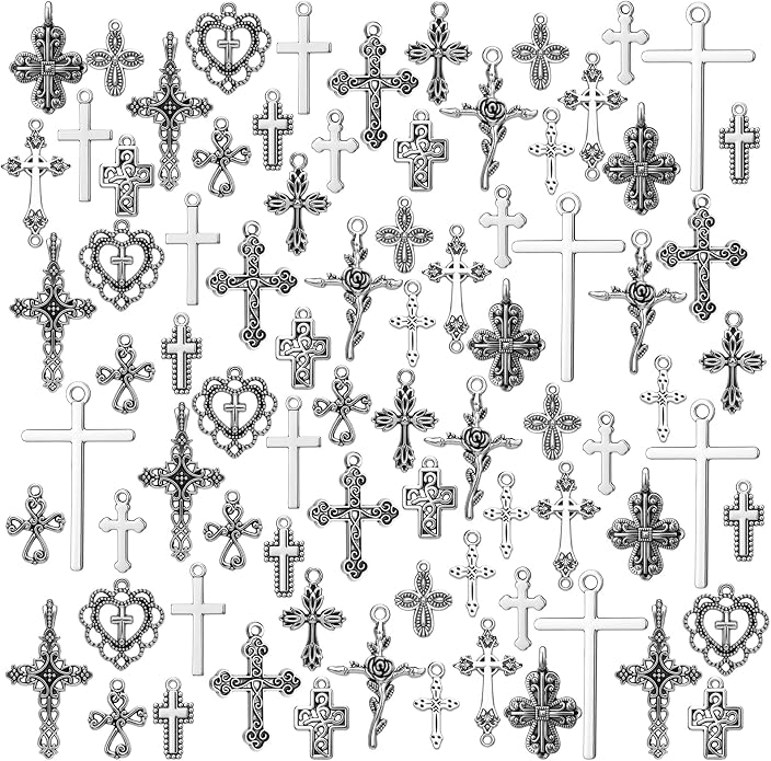 Hicarer 80 Pieces Antique Silver Pendants Charms Pendants Gothic Jewelry Making by Hicarer