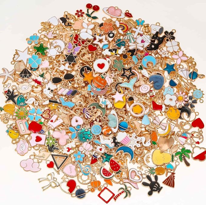 400Pcs Charms for Jewelry Making, Mixed Bulk Metal Necklace Earring Charm for - Image 6