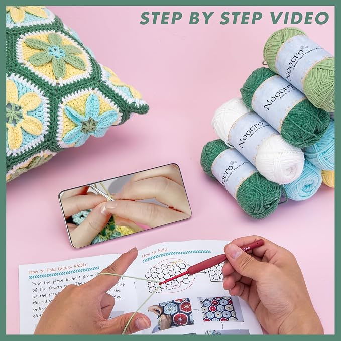 Noocro Crochet Kit for Advanced or Intermediate Beginner DIY Granny Square - Image 5