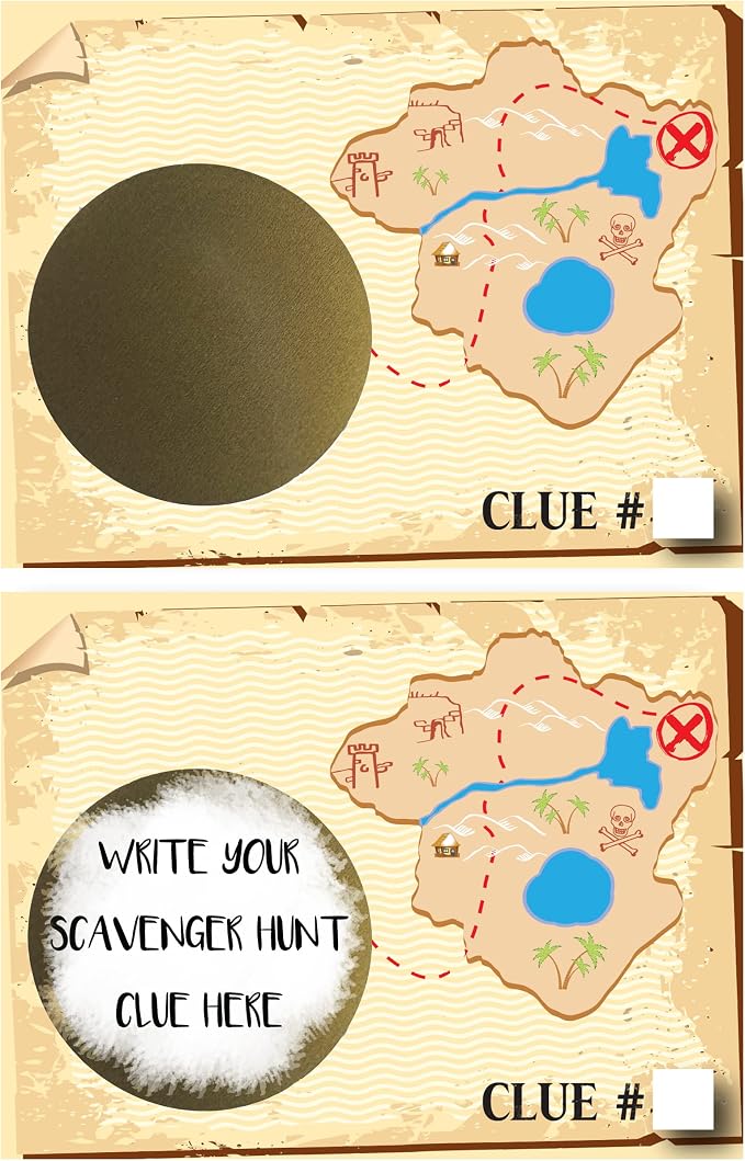 Make Your Own DIY Treasure Map Scavenger Hunt Scratch Off ScratchNotes 20 Pack - Image 2