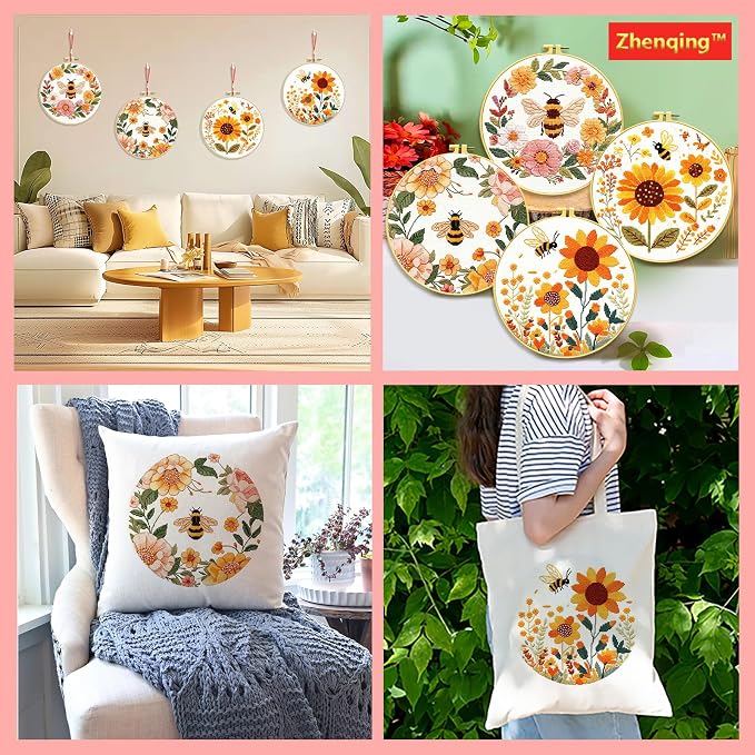 Zhenqing Bee & Flower Garden Cross Stitch Kit - Image 6