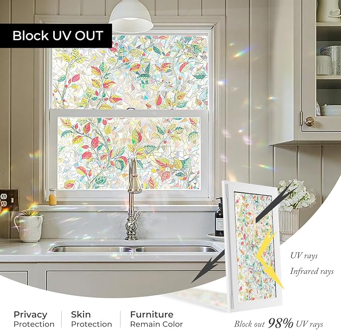 ADD.HERES Window Privacy Film, Stained Glass Decorative Static Cling, Removable - Image 5