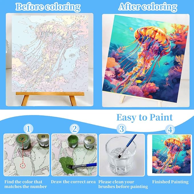 Arttoplus 4 Pack Paint by Numbers Kit - Image 5