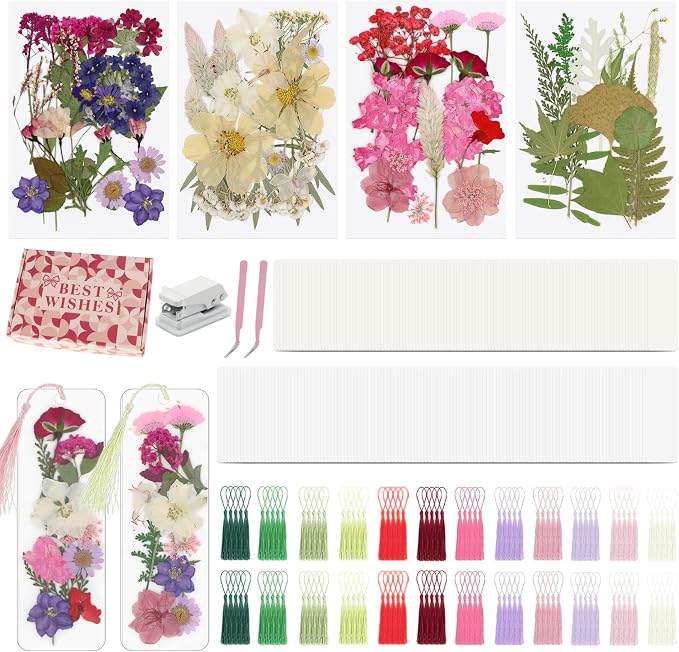 438 Pcs Dried Flower Bookmark Making Kit, DIY Craft Gift | Pressed flower craft by Unknown
