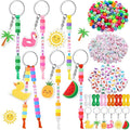 Landical 564 Pcs Summer DIY Bead Keychain Kit Key Chain Making Craft Adjustable by Landical