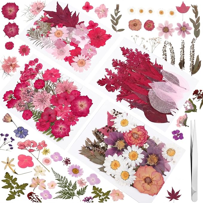100 Pcs Dried Pressed Flowers, Real Natural Dried Wildflowers Leave - Image 2