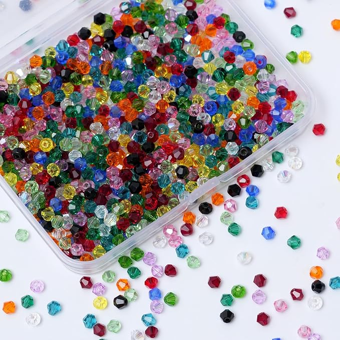 1000PCS Bicone Crystal Beads 4mm Glass Faceted Spacer Beads Bulk - Image 7