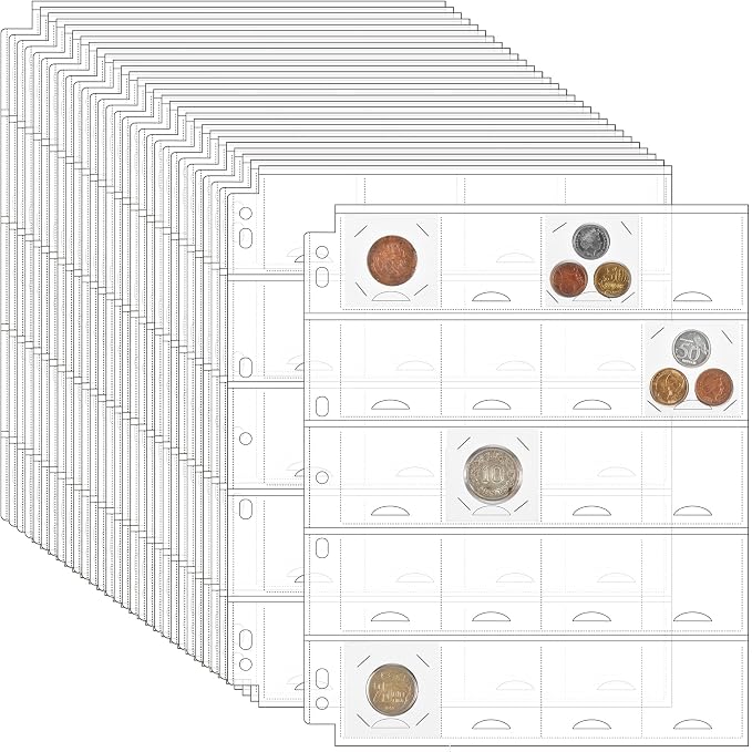 30 Sheets Uncle Paul Coin Binder Sheets by UnclePaul
