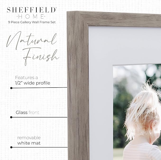 Sheffield Home 9 Piece Gallery Wall Frame Set, 11x14 Inch - Image 4