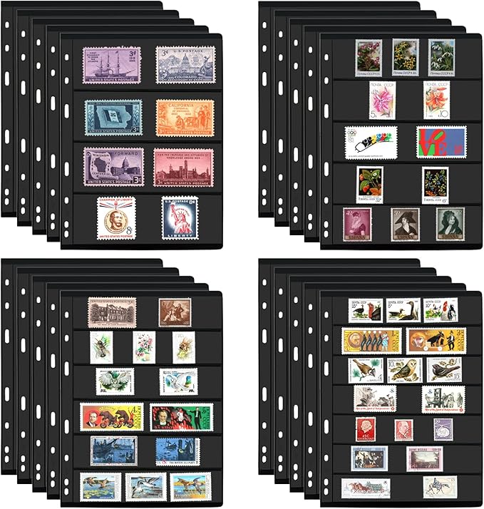 MUQING Stamp Album Pages, Stamp Storage Holder, Stamp Collecting Display by MUQING