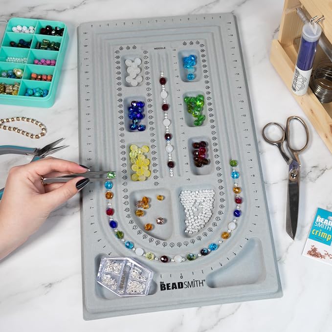 The Beadsmith Bead Board, 3 U-Shape and 3 Straight Channels, 10 x 18.5 inches - Image 2