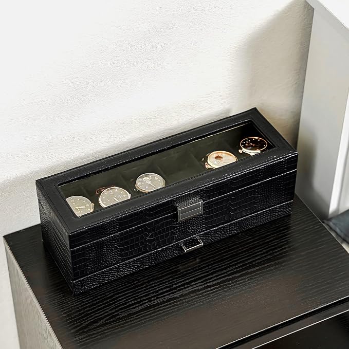 ProCase Watch Box, 6 Slot Watches Display Case - Image 6