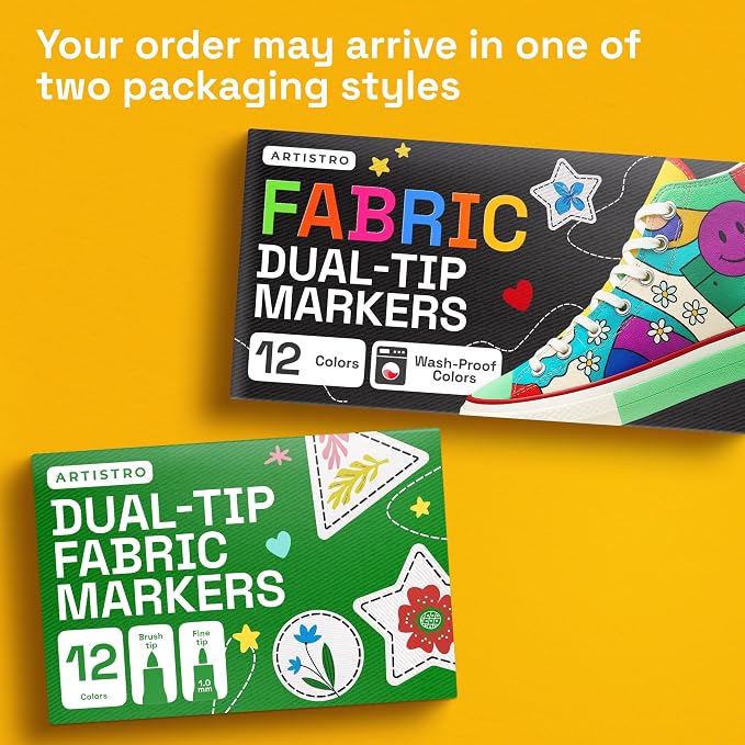 ARTISTRO 12 Dual-Tip Fabric Markers - Image 10