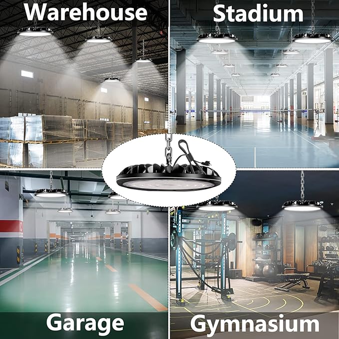 loyal 8 Packs 200W UFO LED High Bay Light, 20000LM LED High Bay Shop Light, 6000K Daylight LED Bay Light with 1.2M Cable US Plug, Commercial High Bay Lighting for Warehouse Workshop Garage Factory