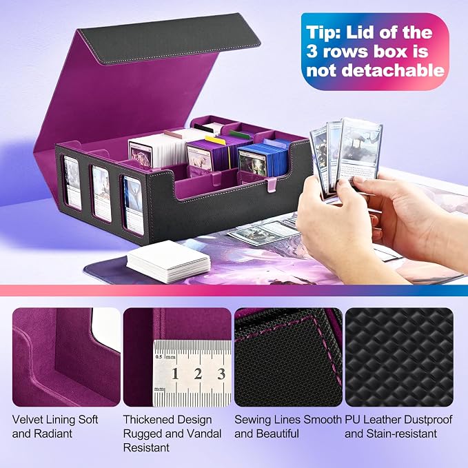 UAONO Card Storage Box for Trading Cards, 1800+ Commander Deck Box for MTG - Image 5