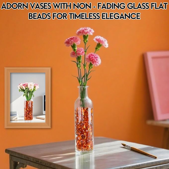 1LB Glass Marbles, Transparent and Smooth Flat Glass Beads - Image 2