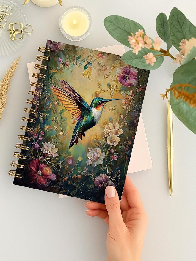 BitKan Vintage Hummingbird Bird Birding Spiral Notebook - Image 3