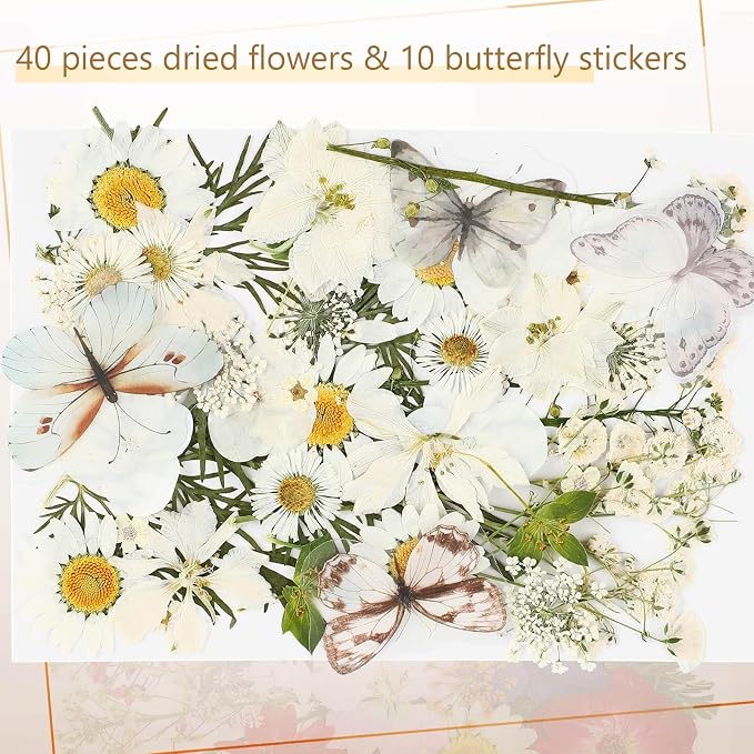 TaoBary 91 Pcs DIY Handmade Transparent Dried Flower Bookmark Set Include - Image 4