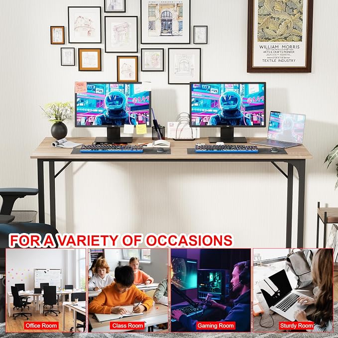 PayLessHere | 55 Inch Computer Desk | Nature | Office Desk - Image 5