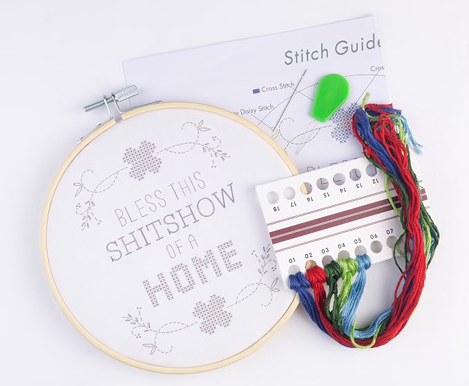 FUNATIC Bless This Sh-tshow of a Home Embroidery Kit | Funny Needle Work Set - Image 2