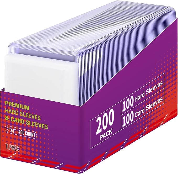 200 Packs Card Sleeves, Hard Plastic Card Holder by Unknown