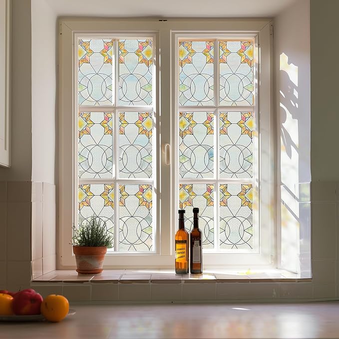 3D Stained Glass Window Film, Decorative Window Privacy Film by ADDHERES