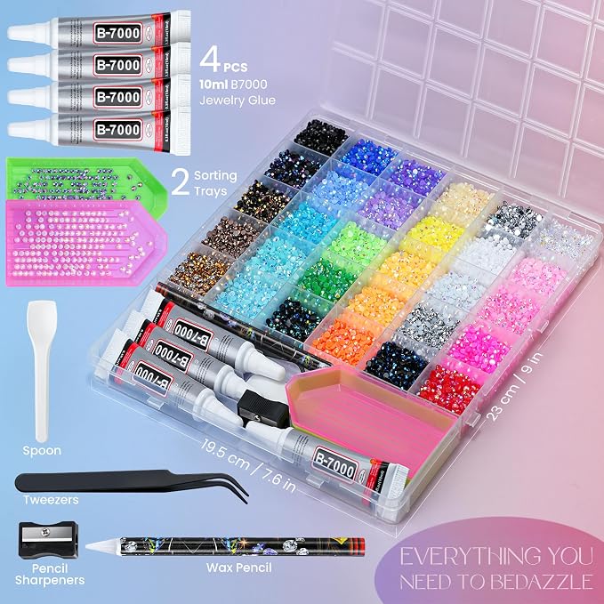 40000 Pcs Resin Jelly Rhinestones Kit, 30 Colors 3mm Flatback Rhinestones - Image 2