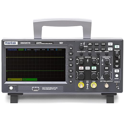 Hantek DSO2C15 Digital Storage Oscilloscope 150MHz Bandwidth 2CH Dual Channel 1GSa/s 8M Memory Depth with High Voltage Probe