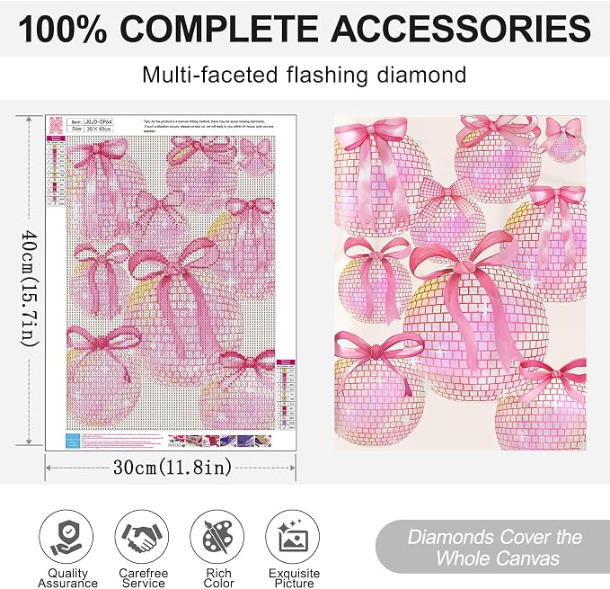 Pink Diamond Art Kits for Adults, 5D DIY Coquette Diamond Painting Kits for - Image 6