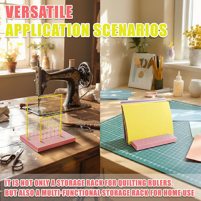 AceOrbit 10 Inch Large-Sized Quilting Rulers Holder, Desktop 20 Slot Ruler - Image 5